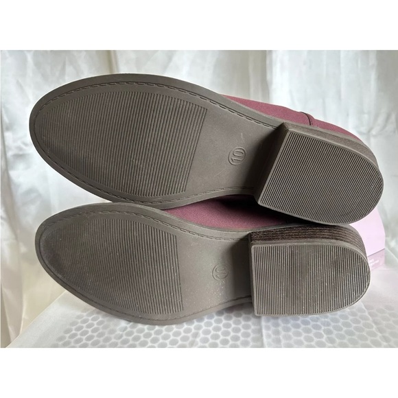 Serra Women Size 10 Side Cut Maroon Ankle Booties SlipOn Stacked Wedge Heel Shoe - Picture 11 of 16